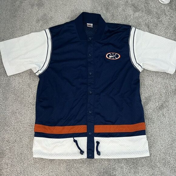 Vintage NIKE Mesh Snap Basketball Court Shooter Jersey Warm Up Jacket L Retro - Picture 1 of 6